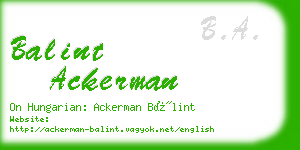 balint ackerman business card